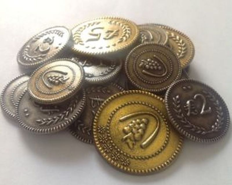 Metal lira coins for Viticulture and Tuscany